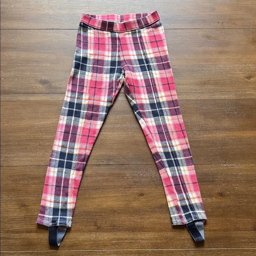 Size 8 Janie and Jack pink velour velvet top with cotton plaid gingham pants set